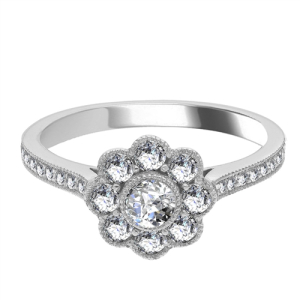 Ermenburg 0.10 Carat Natural Round cut Bezel  Everyday Diamond Ring