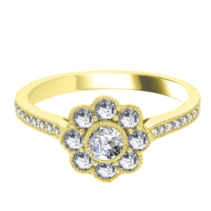 Ermenburg Natural Yellow Gold Bezel Everyday Diamond Ring