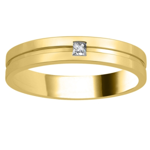 Emily Lab-Created Yellow Gold 4 Prong Mens Diamond Ring
