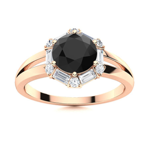 Ailed Rose Gold Black Diamond Engagement Ring