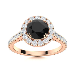 Aloria Rose Gold Black Diamond Engagement Ring