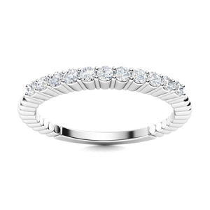 0.55 Carat Round Diamond Half Eternity Ring With Claw Set