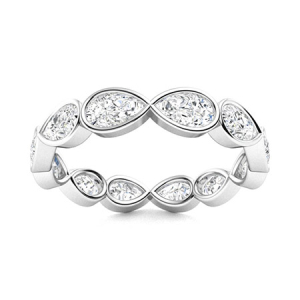 2.20 Carat Pear Cut Full Eternity Ring With Bezel Set