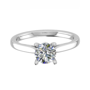Charisma Natural Round cut 4 Prong  Solitaire Diamond Ring