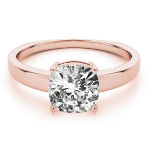 Biana Natural Diamond Rose Gold 4 Prong Classic Solitaire Engagement Ring