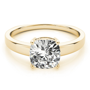 Biana Natural Diamond Yellow Gold 4 Prong Classic Solitaire Engagement Ring