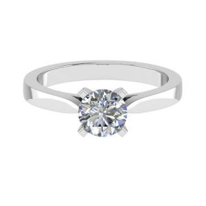 Cornelia Natural Round cut 4 Prong  Solitaire Diamond Ring