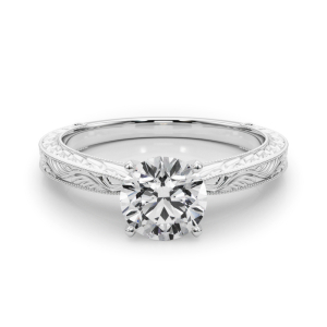 Baldehiua Lab-Created Diamond Round cut 4 Prong  Classic Solitaire Engagement Ring