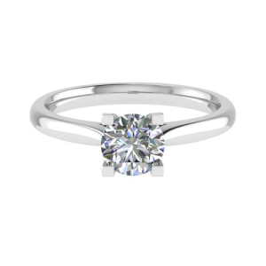 Crystan Natural Round cut 4 Prong  Solitaire Diamond Ring