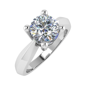  Ceana Lab-Created Rose Gold 4 Prong Solitaire Diamond Ring