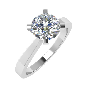 Cecille Lab-Created Yellow Gold 4 Prong Solitaire Diamond Ring