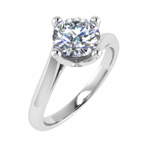 Crysta Lab-Created Rose Gold 4 Prong Solitaire Diamond Ring