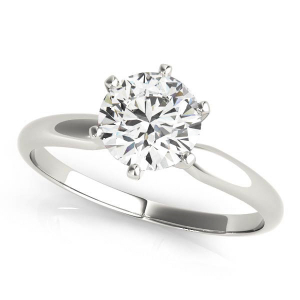 Blakeney Lab-Created Diamond Silver 6 Prong Classic Solitaire Engagement Ring