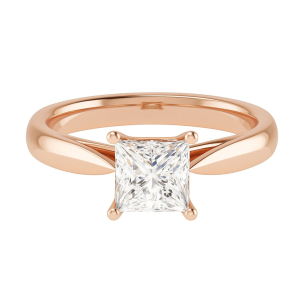 Candis Lab-Created Rose Gold 4 Prong Solitaire Diamond Ring