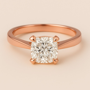  Bellanie Lab-Created Diamond Rose Gold 4 Prong Classic Solitaire Engagement Ring