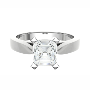 Cushion Cut 4 Claw Solitaire Engagement Ring