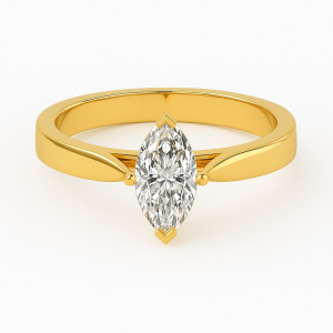  Brynlee Lab-Created Diamond Yellow Gold 4 Prong Classic Solitaire Engagement Ring