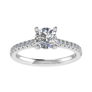 4 Prong Side Stone Engagement Ring