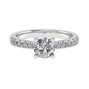 Single Row Side Stone Engagement Ring