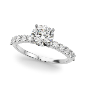 Single Row Side Stone Engagement Ring From 0.20-3.00 Carat