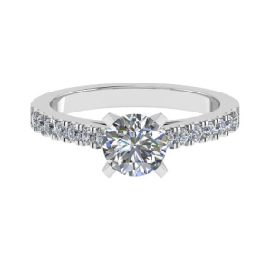 Side Stone Engagement Ring In Single Row