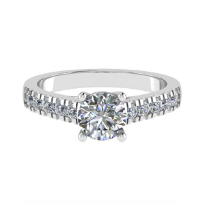  Cherice Lab-Created Diamond 4 Prong Side Stone Engagement Ring