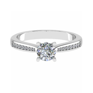 4 Claw Round Diamond Side Stone Engagement Ring