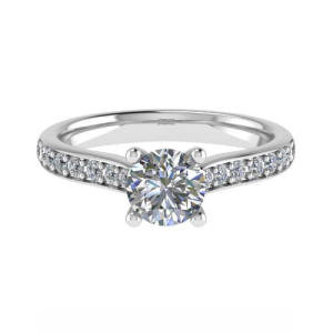Cyleigh Lab-Created Diamond 4 Prong Side Stone Engagement Ring