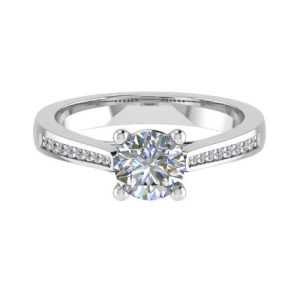  Cherline Lab-Created Diamond 4 Prong Side Stone Engagement Ring