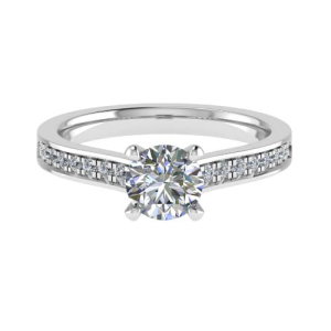 Classic Side Stone Engagement Ring From 0.20-3.00 Carat 