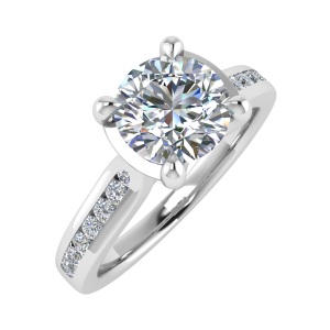  Coralina Lab-Created Diamond 4 Prong Side Stone Engagement Ring