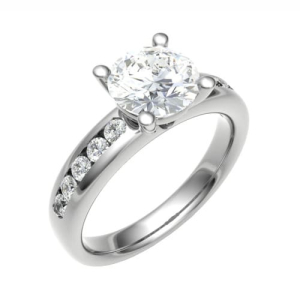 Simple And Delicate Side Stone Engagement Ring