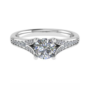 Charitee Lab-Created Diamond 4 Prong Side Stone Engagement Ring