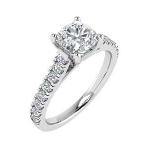 Sienna Cushion Cut Side Stone Engagement Ring From 0.20-3.00 Carat