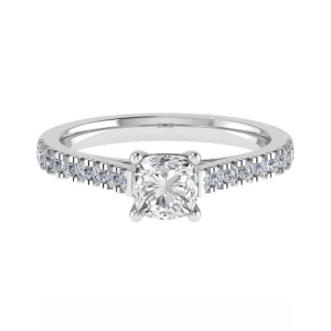 Sienna Cushion Cut Side Stone Engagement Ring From 0.20-3.00 Carat