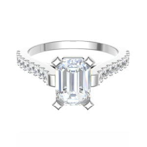 Cressa Lab-Created Diamond 4 Prong Side Stone Engagement Ring