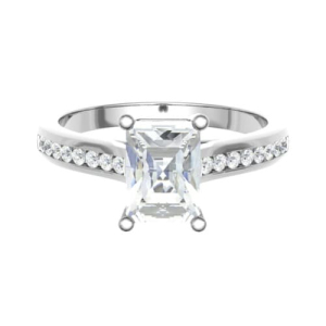 Caddie Lab-Created Diamond 4 Prong Side Stone Engagement Ring