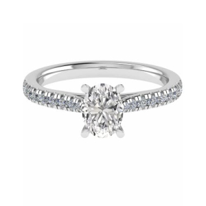 Carreen Lab-Created Diamond 4 Prong Side Stone Engagement Ring