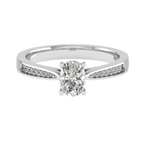  Cebba Lab-Created Diamond 4 Prong Side Stone Engagement Ring