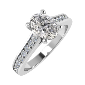 Veronica Classic Style Side Stone Engagement Ring