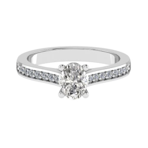 Charook Lab-Created Diamond 4 Prong Side Stone Engagement Ring