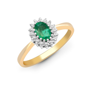 Oval Shaped  Emerald Engagement Ring