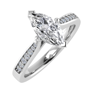 Winifred Stylish Marquise Cut Side Stone Engagement Ring