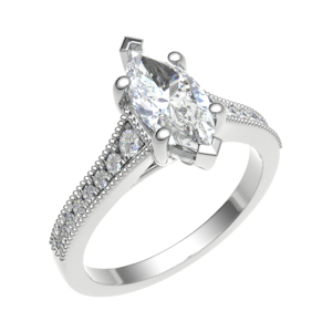Rosalie Marquise Cut Side Stone Engagement Ring