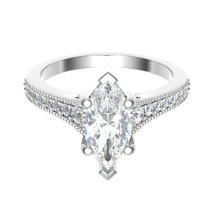 Rosalie Marquise Cut Side Stone Engagement Ring