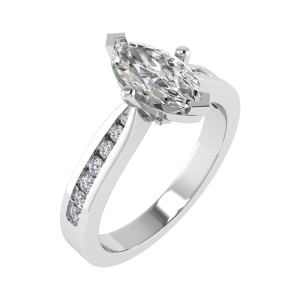 Chole Lab-Created Diamond Marquise cut 4 Prong  Side Stone Engagement Ring