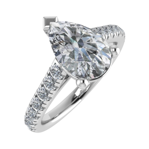 Lavinia Pear Shaped Centre And Round Side Stone Engagement Ring