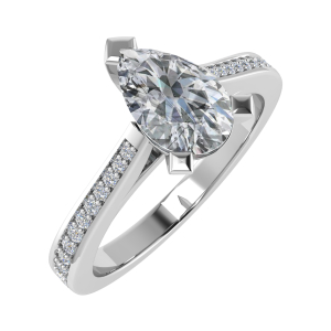 Mary Pear Shaped Centre And Round Side Stone Engagement Ring