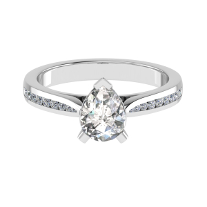 Cami Lab-Created Diamond Pear cut 3 Prong  Side Stone Engagement Ring
