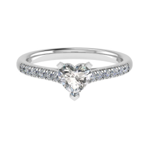  Celestia Lab-Created Diamond Rose Gold 3 Prong Side Stone Engagement Ring